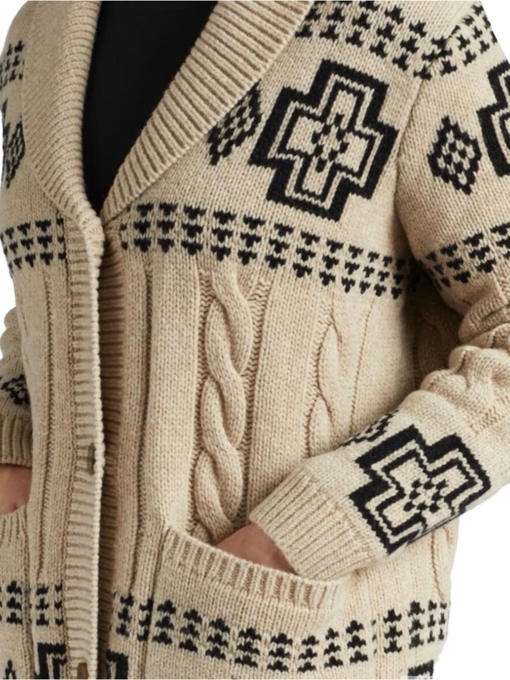 NWT Pendleton Women’s Lambswool Cable Cardigan - size XL - Picture 3 of 10
